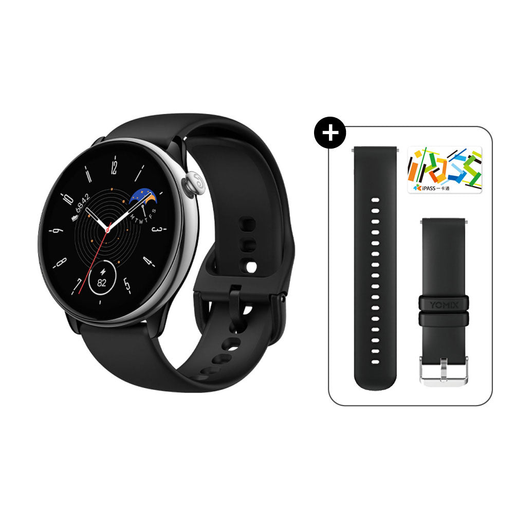 GTR mini 曜石黑 43mm 極輕薄不銹鋼智慧手錶