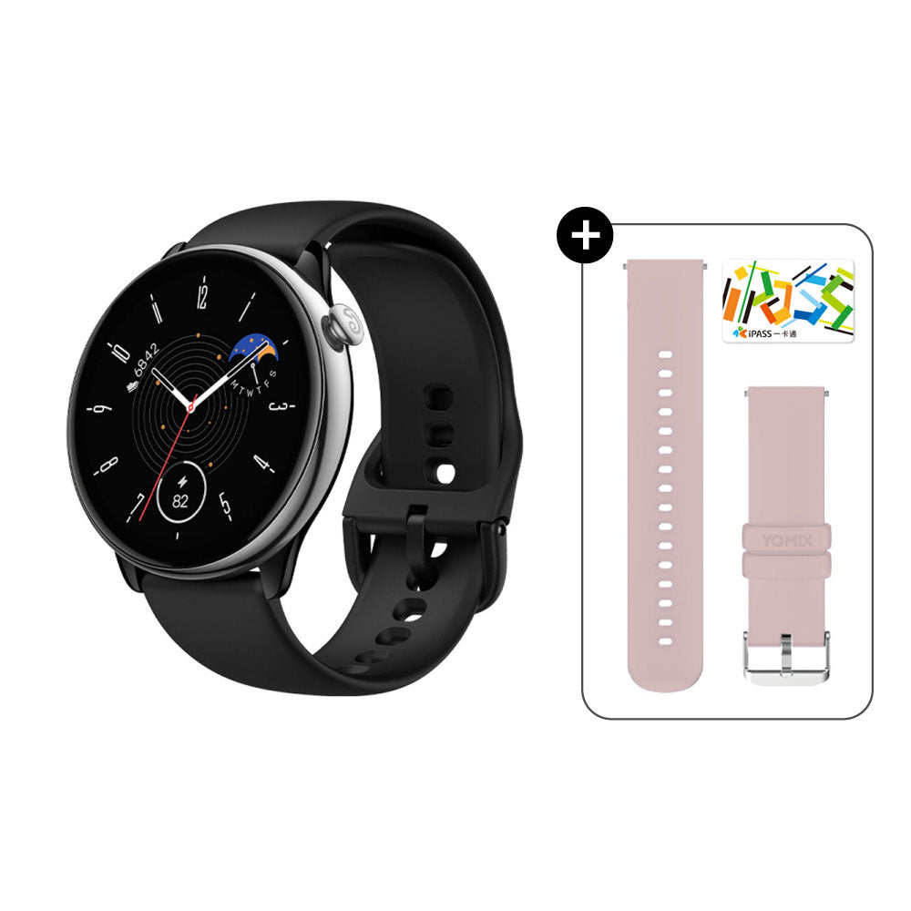 GTR mini 曜石黑 43mm 極輕薄不銹鋼智慧手錶