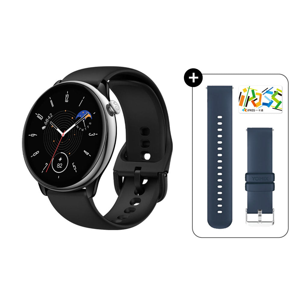 GTR mini 曜石黑 43mm 極輕薄不銹鋼智慧手錶